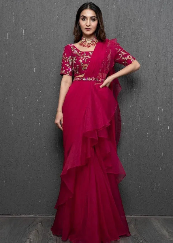 Ready to Wear Ruffle Lehenga Saree